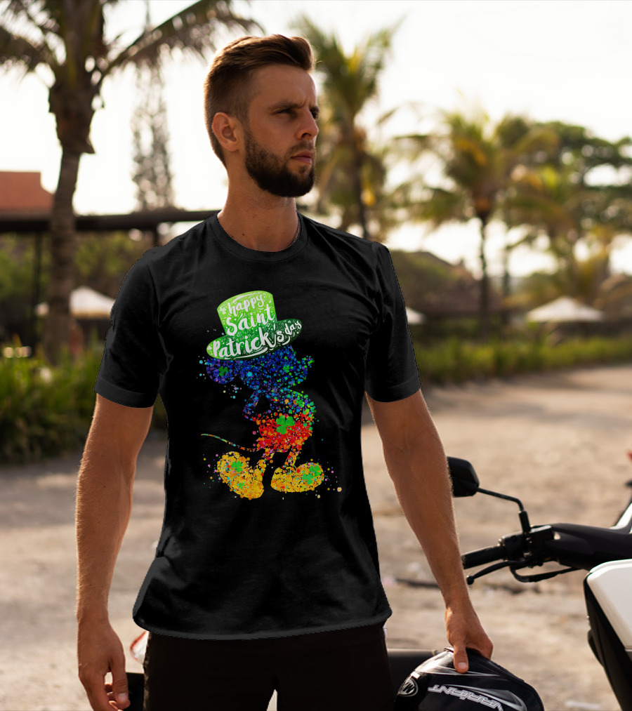Happy Saint Patrick's Day Mickey Mouse Colorful T-Shirt