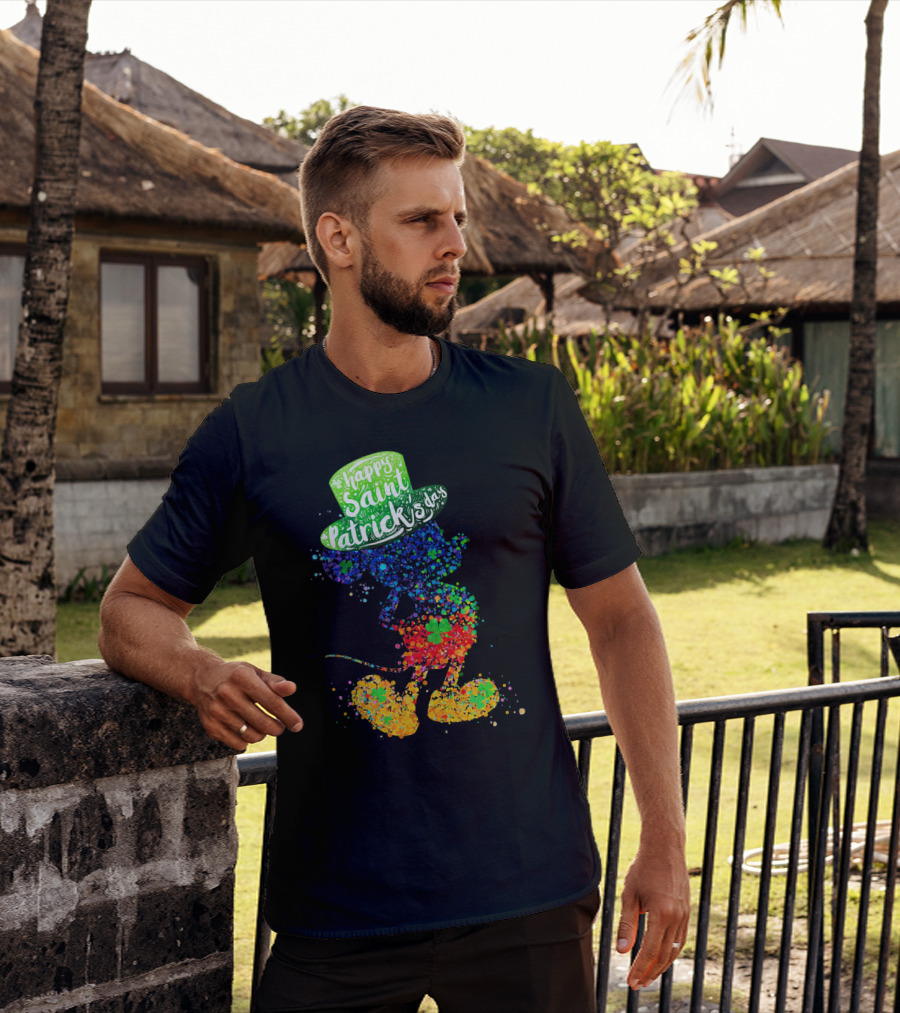 Happy Saint Patrick's Day Mickey Mouse Colorful T-Shirt