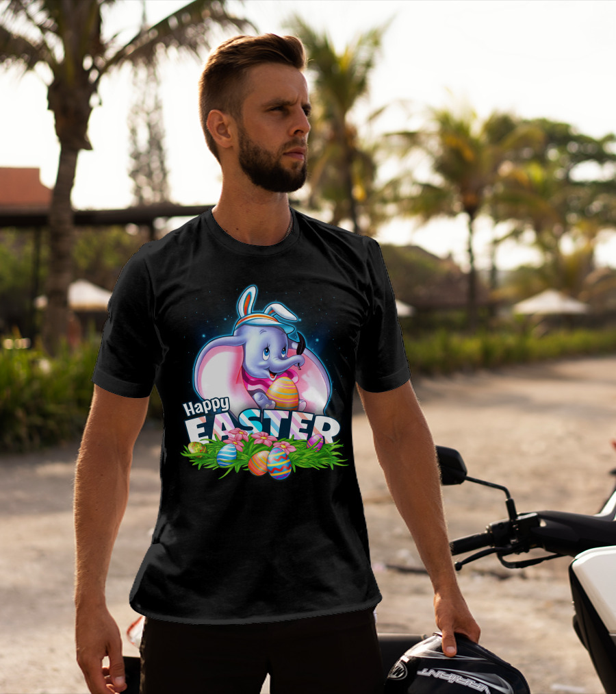 Happy Easter Dumbo With Colorful Easter Eggs T-Shirt