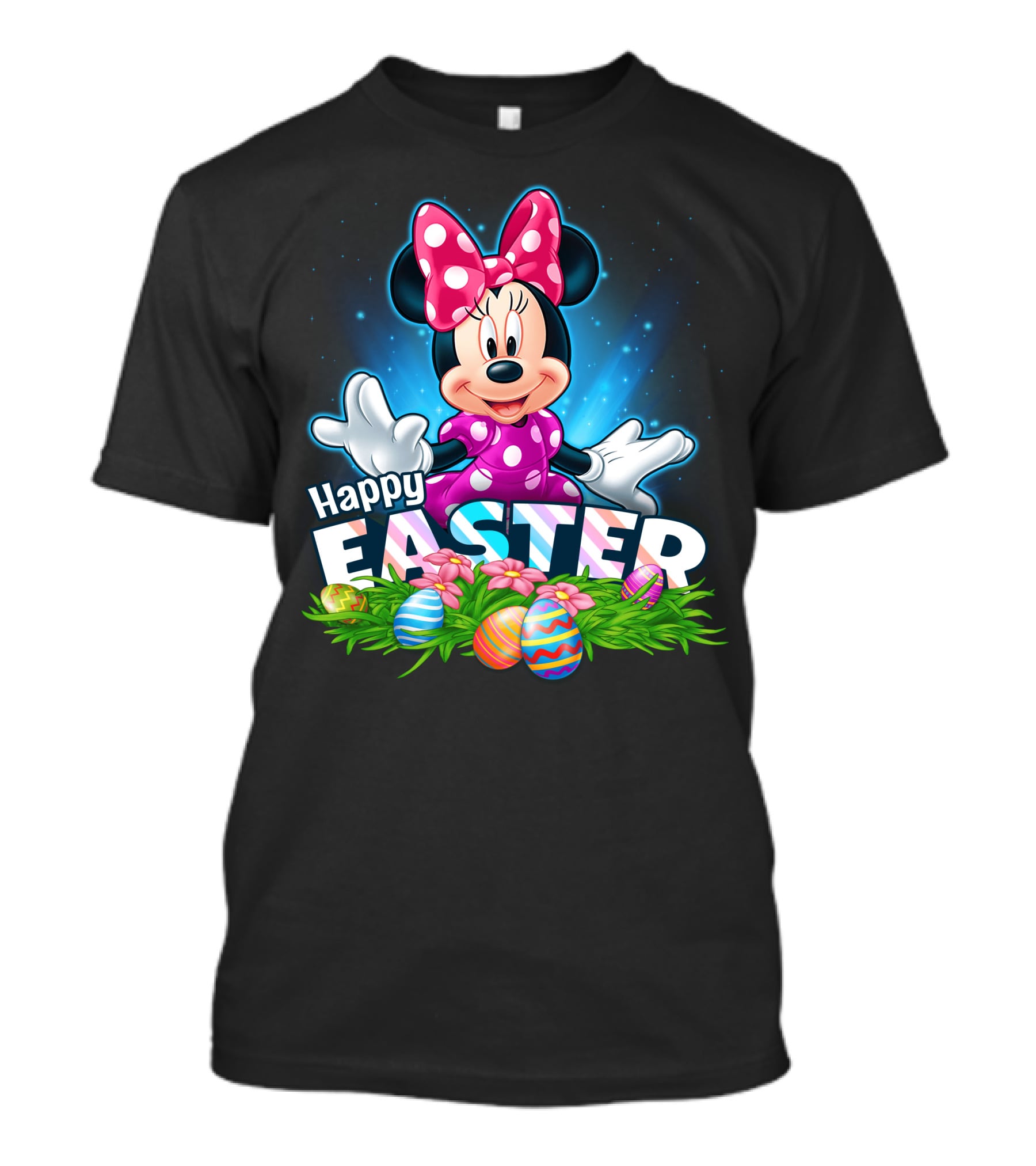 Minnie Mouse Happy Easter Eggs And Flowers Celebration T-Shirt