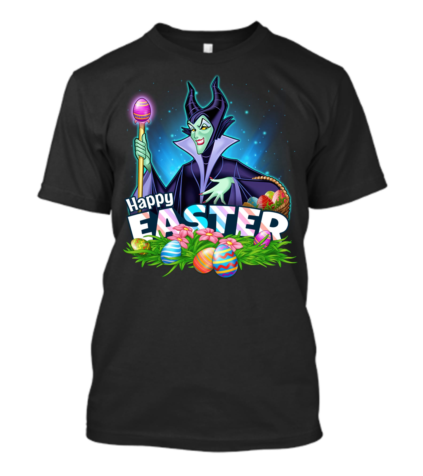 Maleficent Happy Easter With Eggs And Scepter T-Shirt
