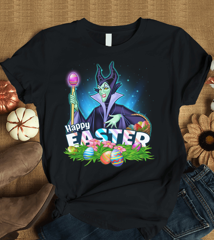 Maleficent Happy Easter With Eggs And Scepter T-Shirt