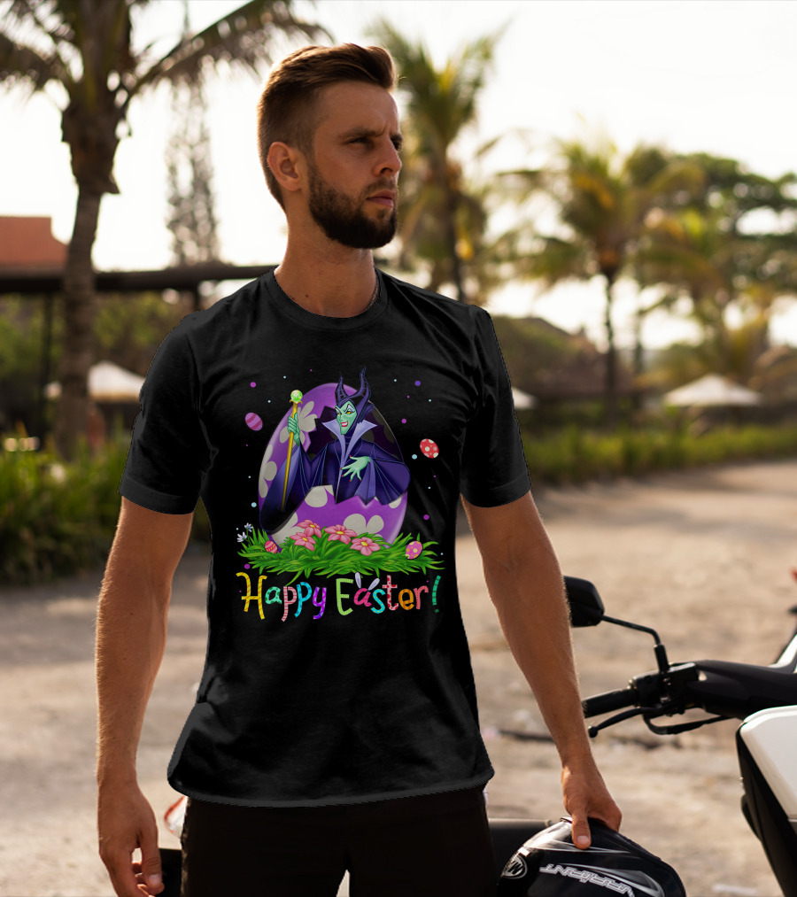 Happy Easter Maleficent Egg And Flowers T-Shirt