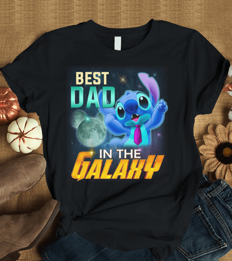 BEST DAD IN THE GALAXY STITCH T-Shirt