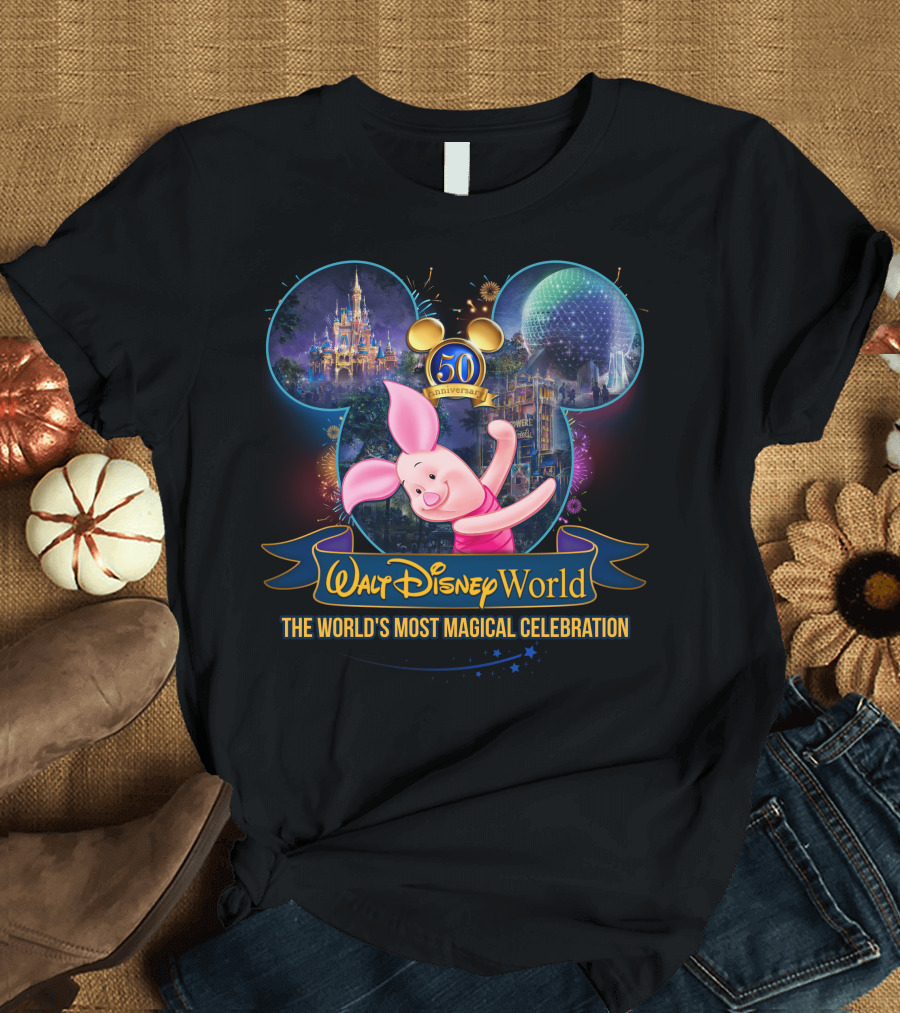 Walt Disney World 50th Anniversary Piglet The World's Most Magical T-Shirt