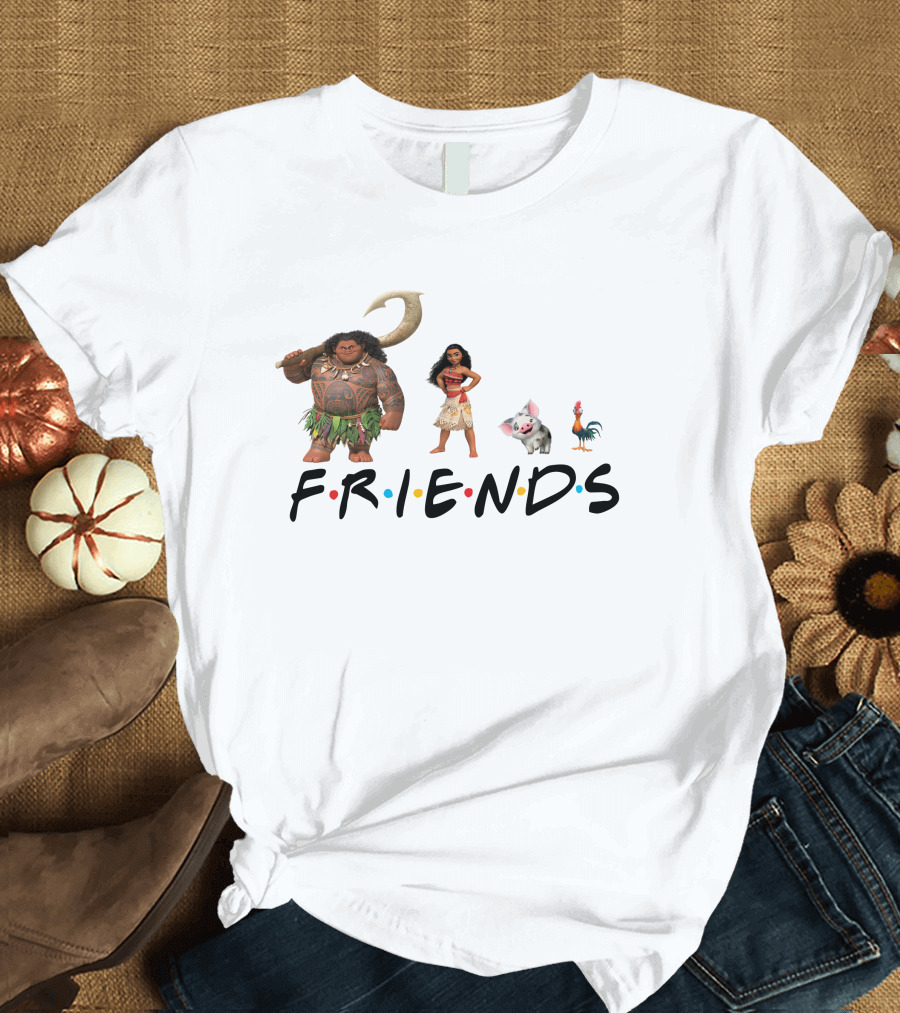 Friends Moana Maui Pua Heihei Characters T-Shirt