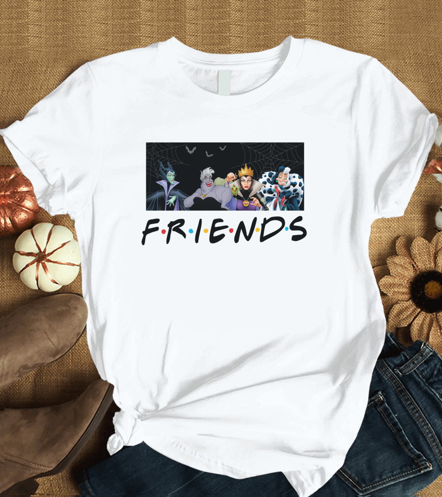 Friends Inspired Disney Villains Characters Group T-Shirt