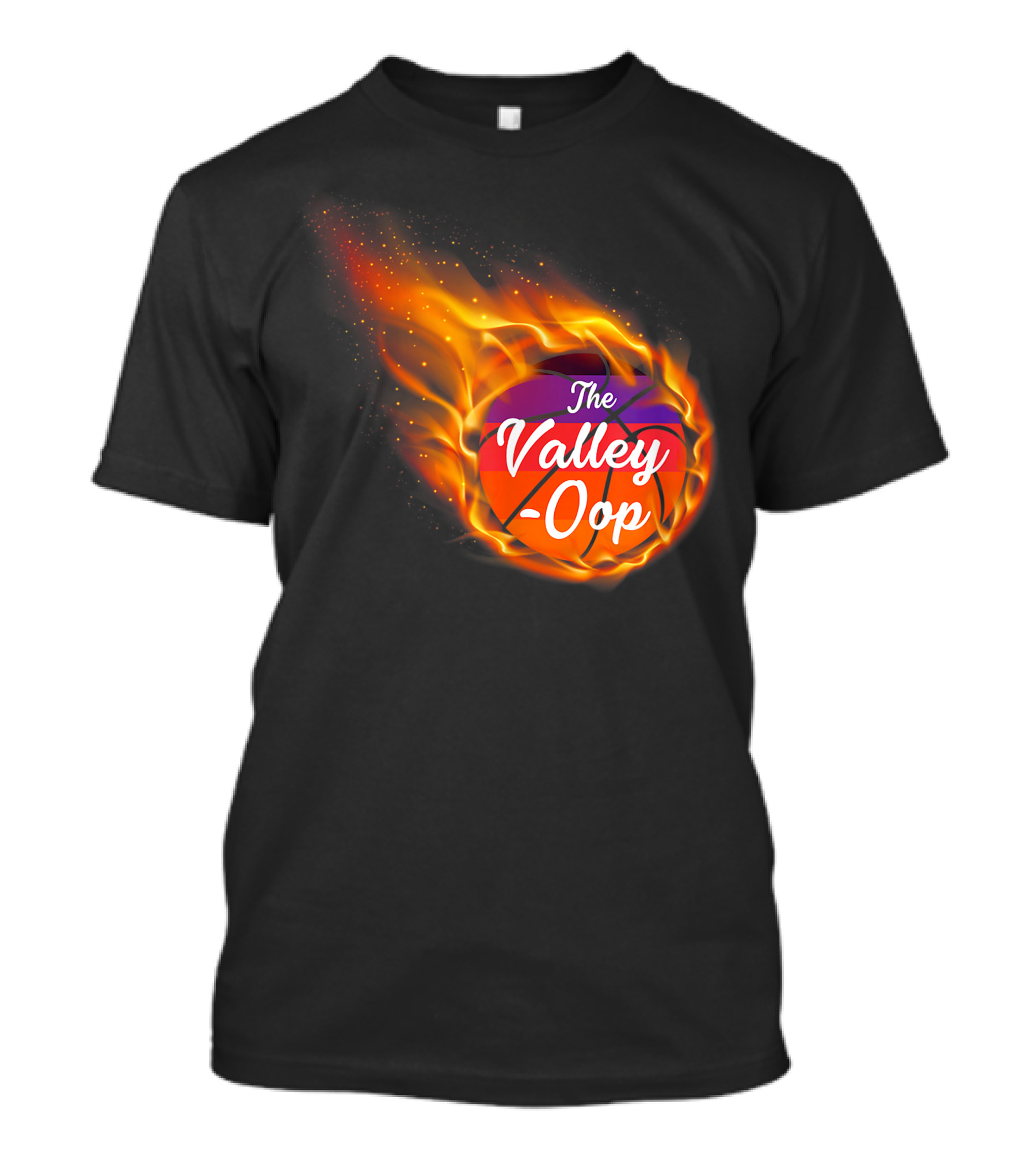 Phx The Valley-Oop Basketball Flame Style T-Shirt