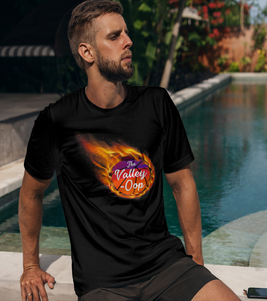 Phx The Valley-Oop Basketball Flame Style T-Shirt