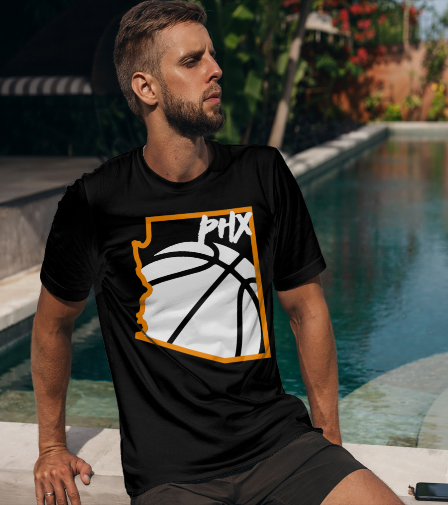 Phx Basketball Arizona Outline Style T-Shirt
