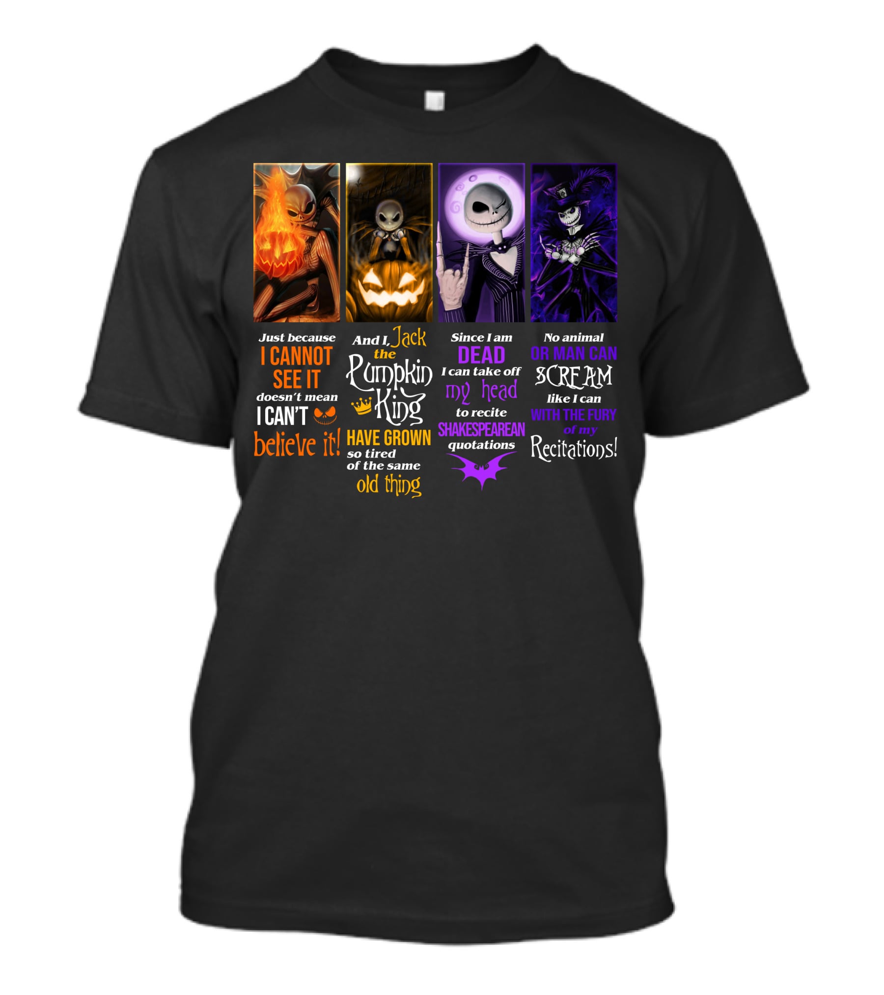 Jack Skellington Pumpkin King Shakespearean Quotations Recitations T-Shirt
