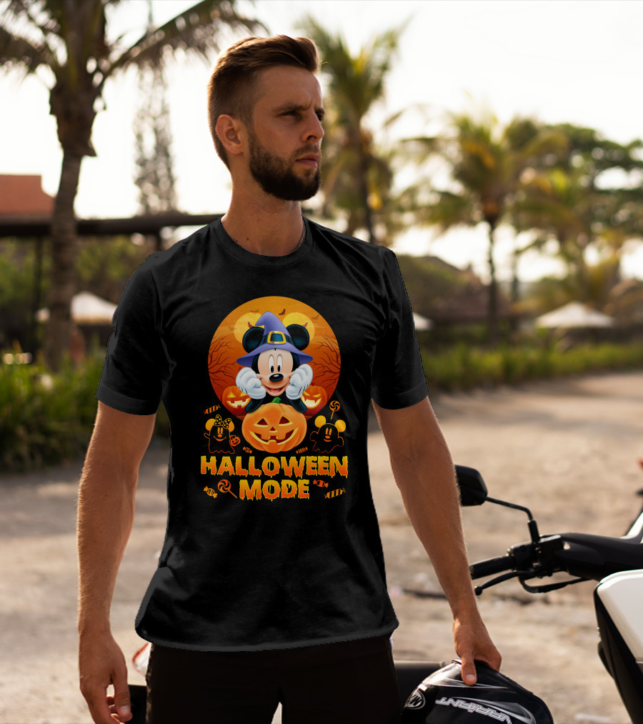 Mickey Halloween Mode Pumpkin Witch Hat Candy Ghosts T-Shirt