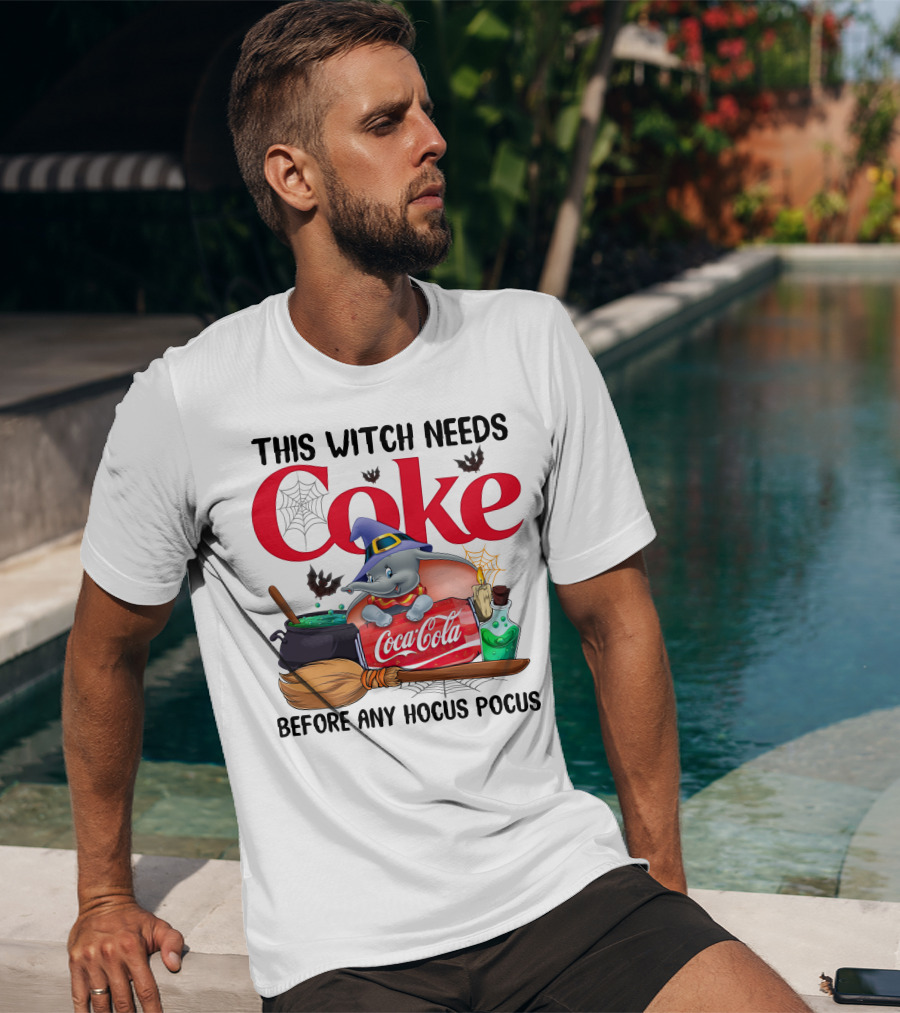 This Witch Needs Coke Before Any Hocus Pocus Coca-Cola Dumbo Halloween T-Shirt