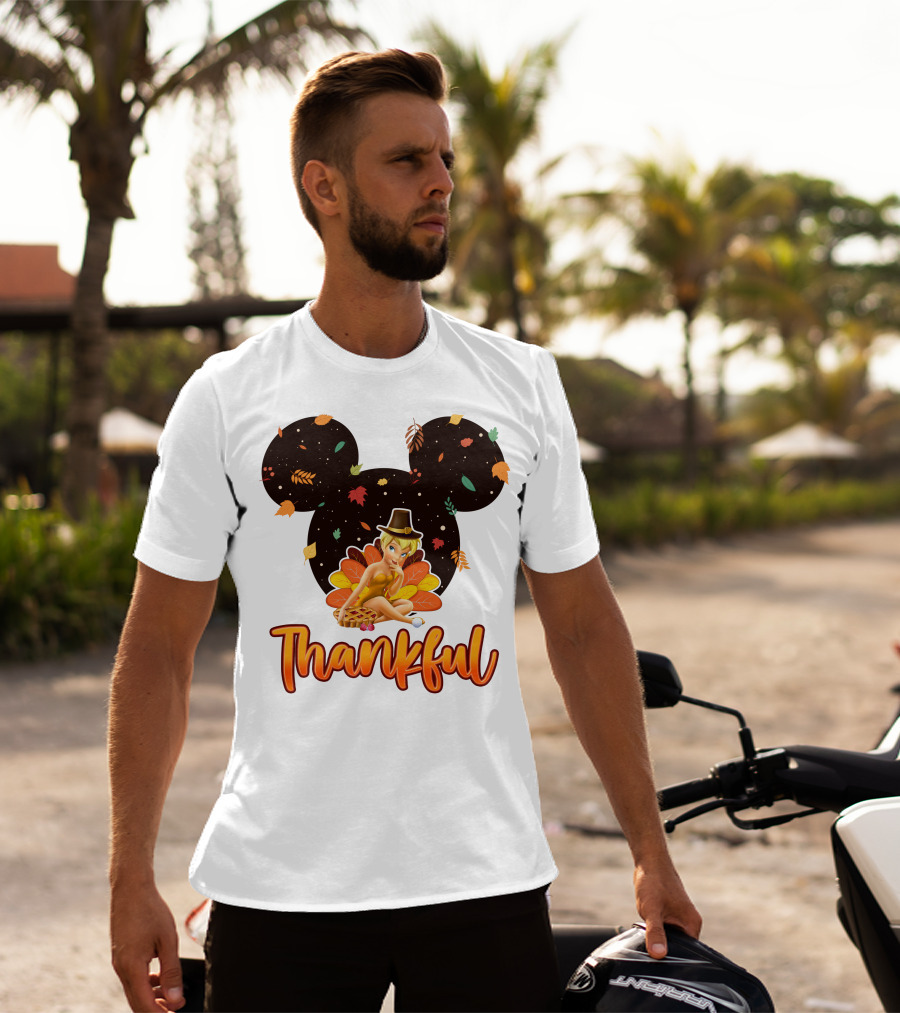 Thankful Tinkerbell Thanksgiving Mickey Ears T-Shirt
