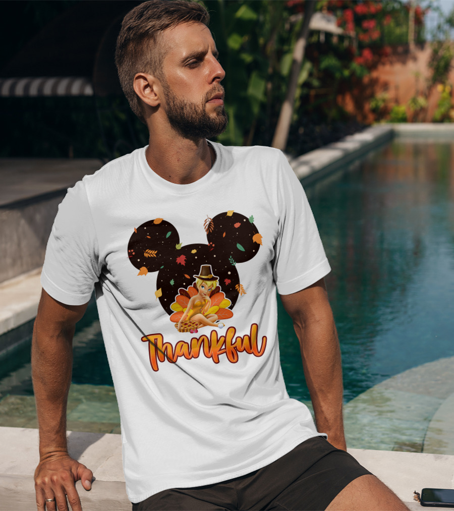 Thankful Tinkerbell Thanksgiving Mickey Ears T-Shirt