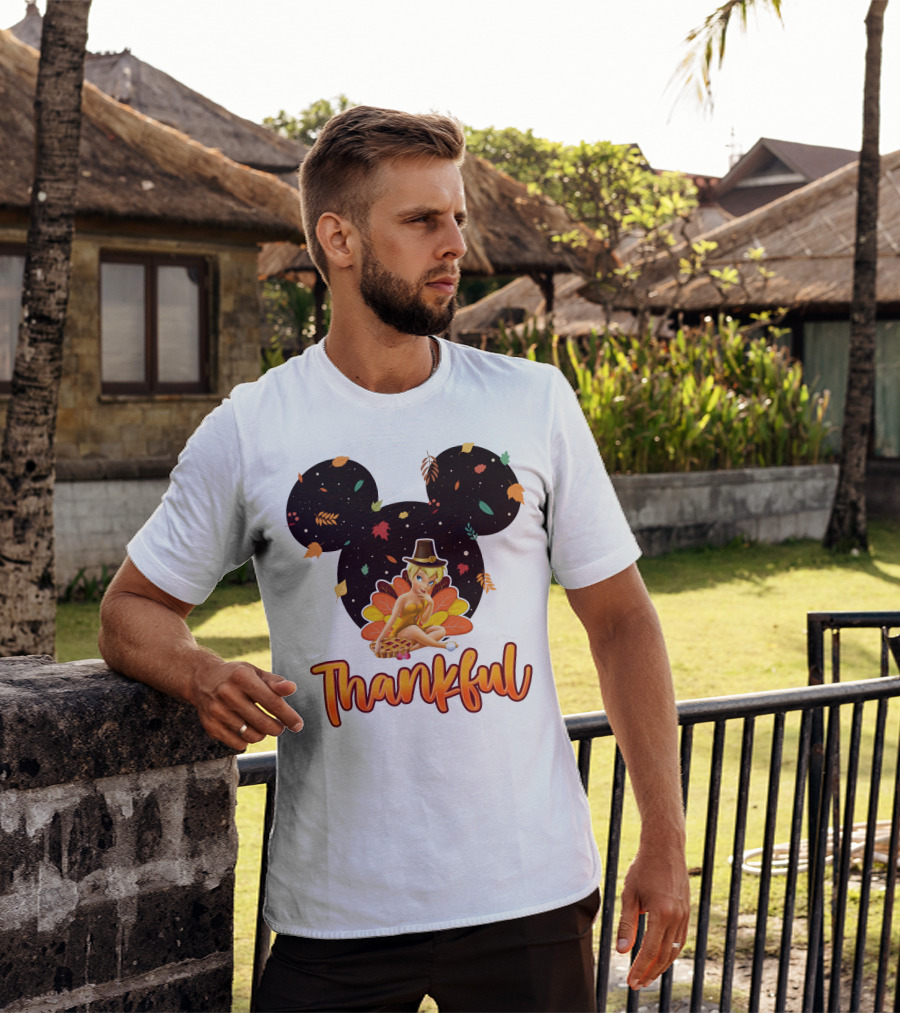 Thankful Tinkerbell Thanksgiving Mickey Ears T-Shirt