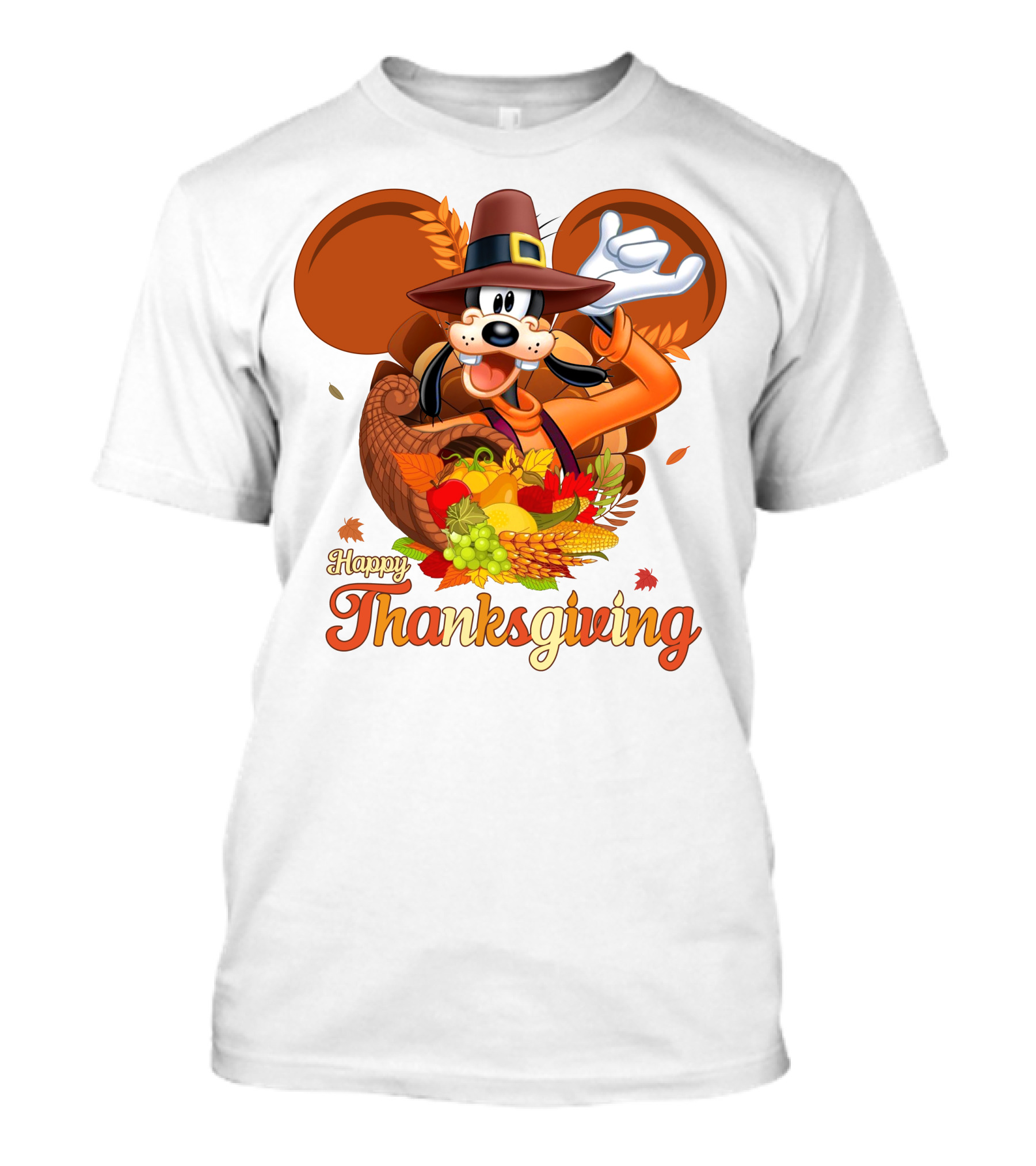 Goofy Happy Thanksgiving Cornucopia Celebration T-Shirt