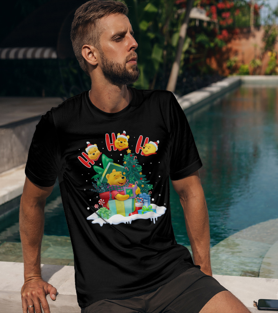 Ho Ho Ho Winnie The Pooh Christmas Presents And Tree T-Shirt