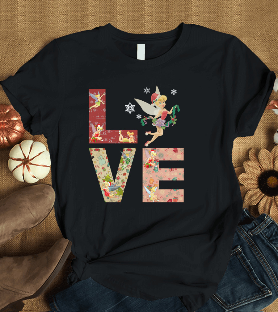 Love Tinkerbell Christmas Holiday Theme T-Shirt