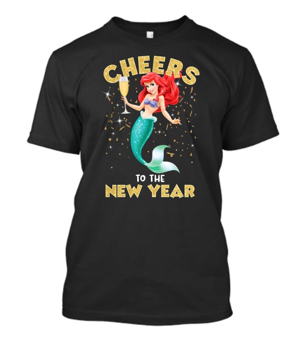 Cheers To The New Year Champagne Mermaid Celebration T-Shirt