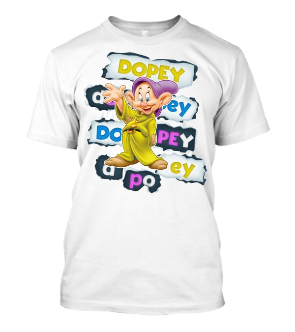 Dopey Iconic Character Playful Design With Text Variations And Classic Outfit T-Shirt