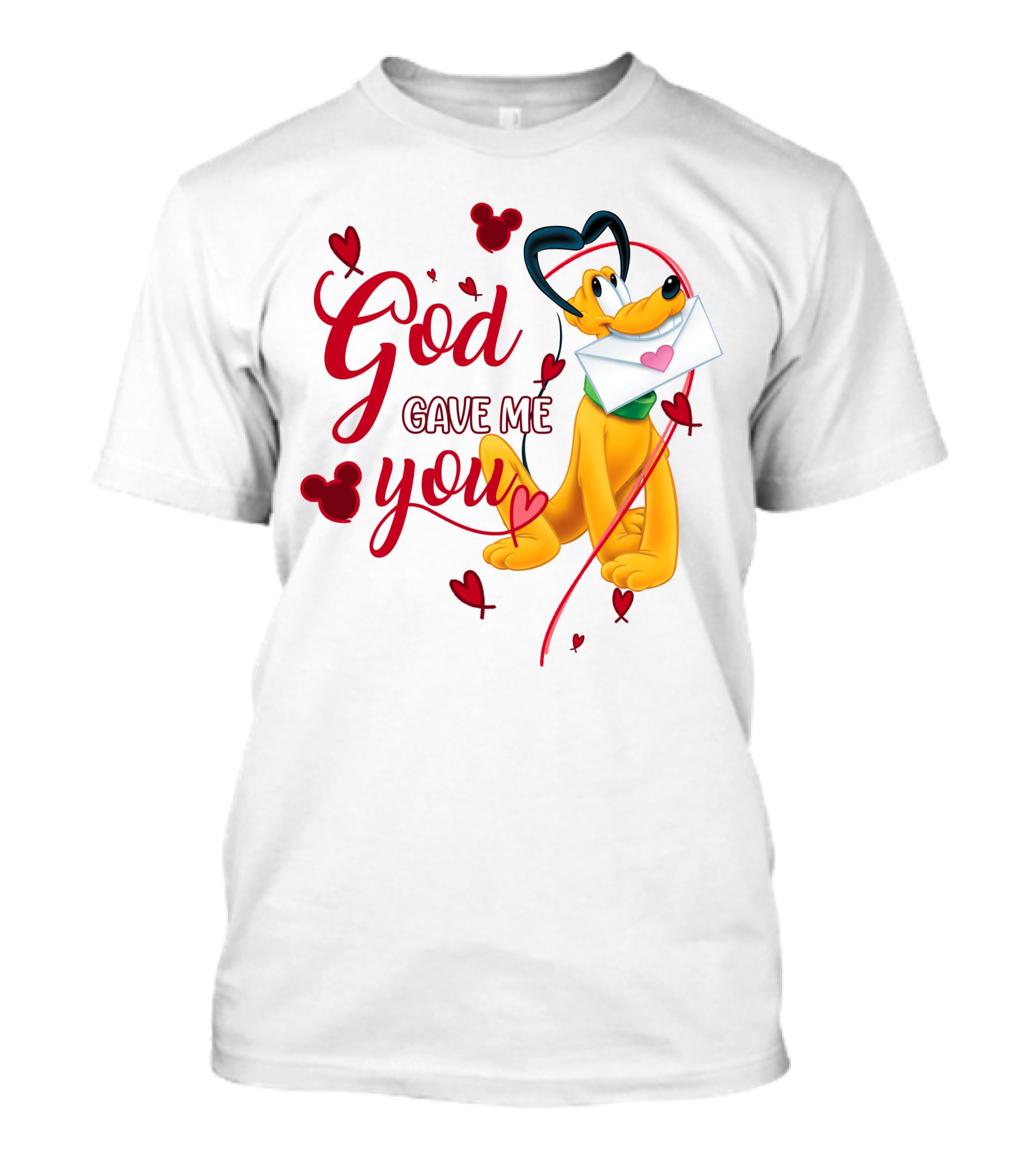Pluto God Gave Me You Hearts And Mickey Mouse Icons T-Shirt
