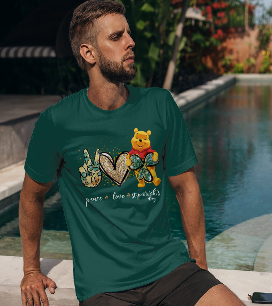 Peace Love St. Patrick's Day Pooh T-Shirt