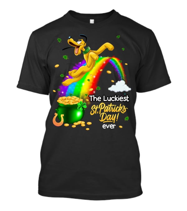 The Luckiest St. Patrick's Day Ever Pluto Rainbow Pot Of Gold T-Shirt