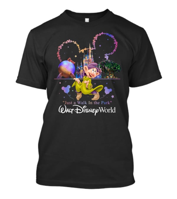 Walt Disney World Dopey Just A Walk In The Park Epcot Magic Kingdom T-Shirt