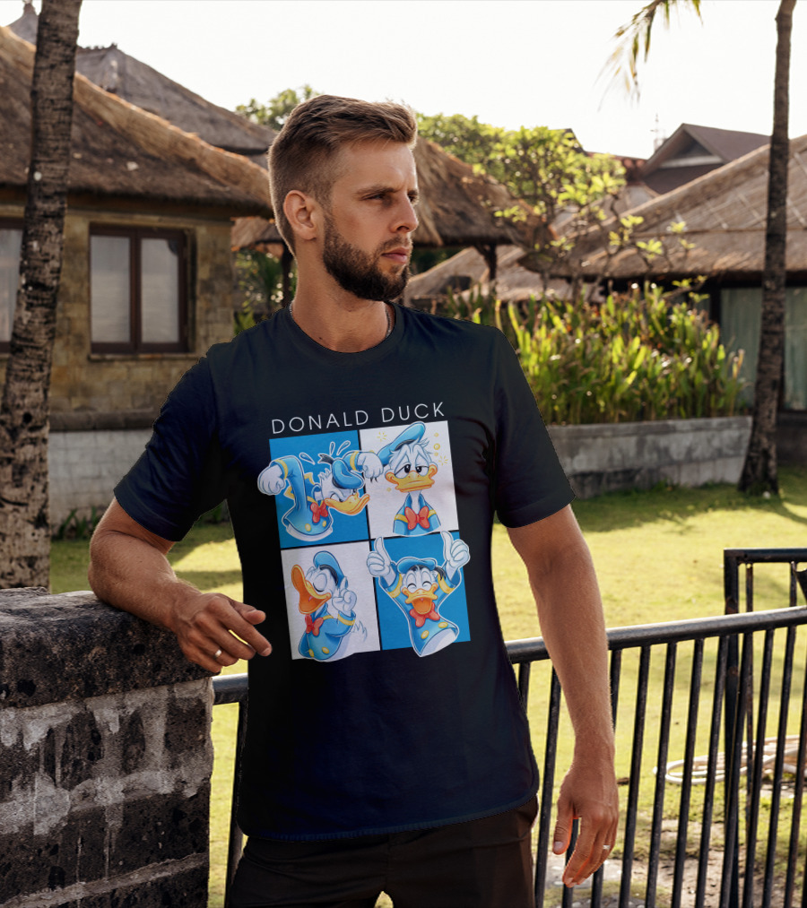 Donald Duck Emotions Blue Sailor Hat Bow Tie T-Shirt