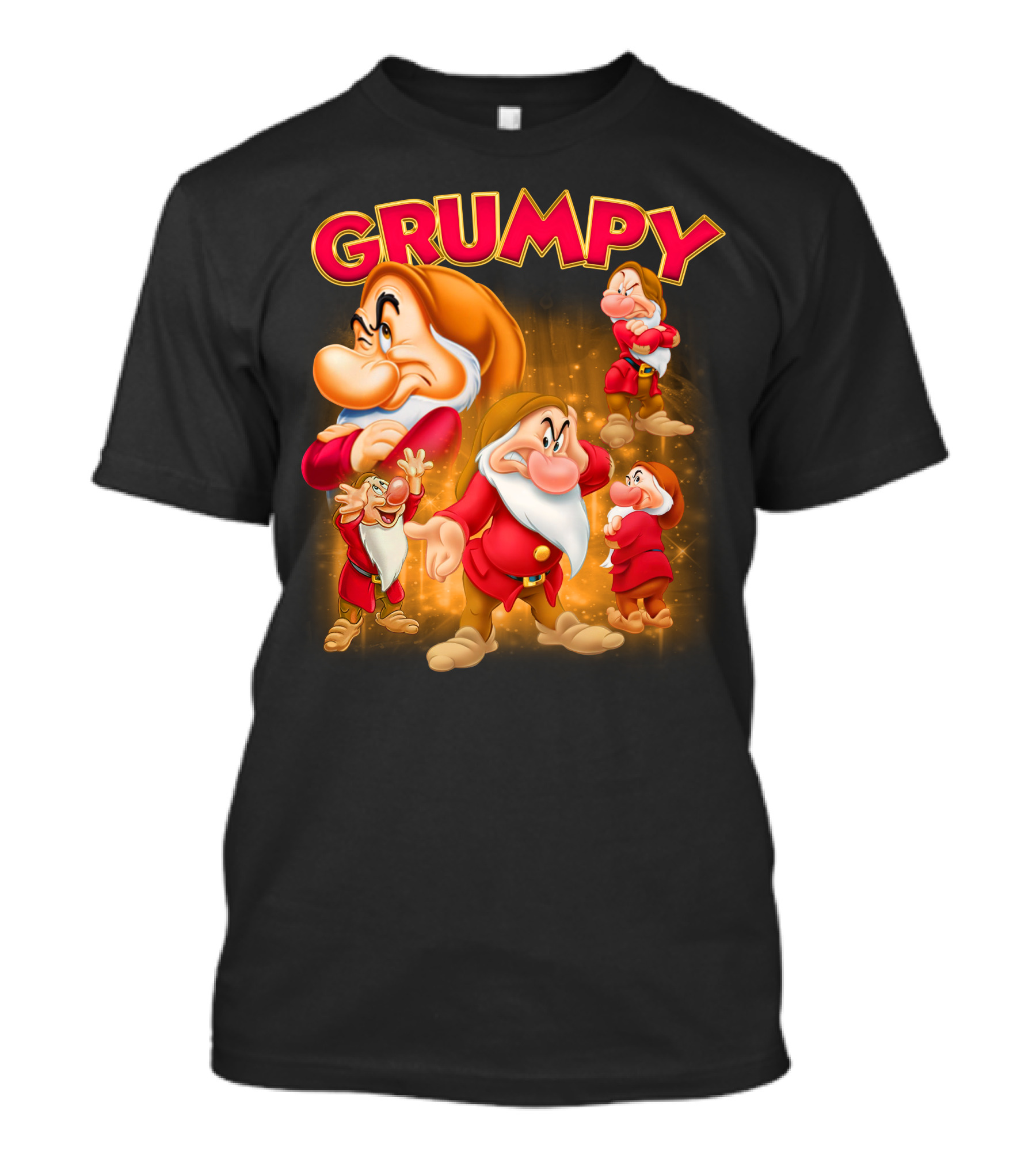 Grumpy The Dwarf Classic Character Expression Montage T-Shirt