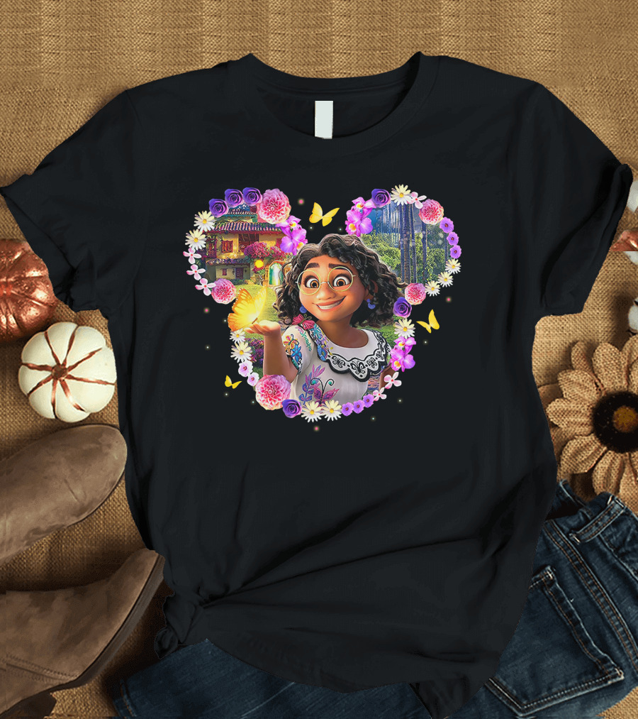 Mirabel Encanto Butterfly Floral Heart T-Shirt