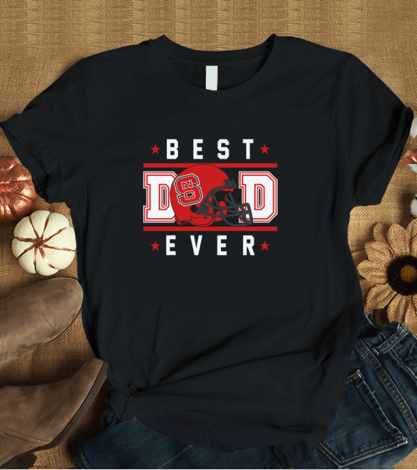 T-Shirt: NC State Wolfpack Best Dad Ever Football Helmet T-Shirt NC State Wolfpack Best Dad Ever Football Helmet T-Shirt