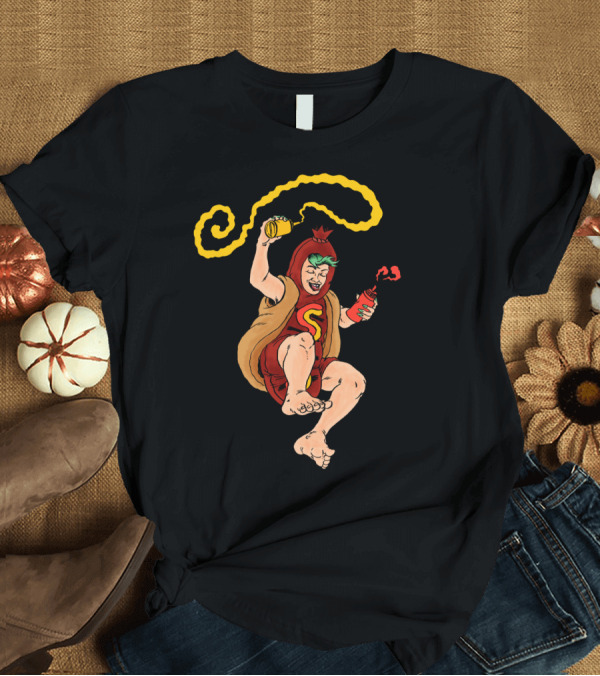 T-Shirt: Hot Dog Costume with Mustard and Ketchup T-Shirt Hot Dog Costume with Mustard and Ketchup T-Shirt