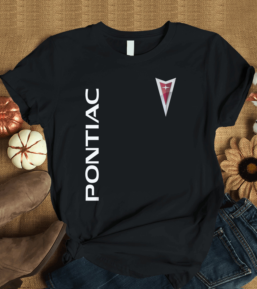 Pontiac Vertical Text with Classic Arrowhead T-Shirt