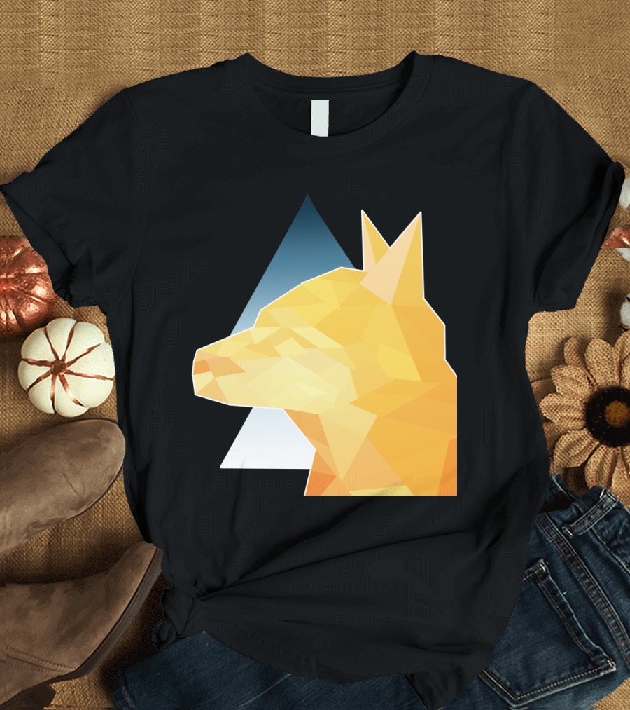 Polygon Dog Geometric Art with Gradient T-Shirt