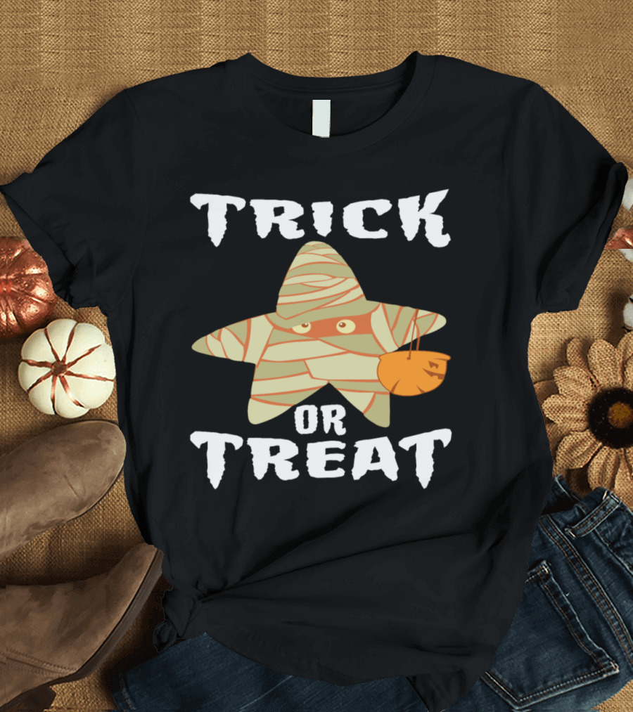 Trick Or Treat Mummy Star with Pumpkin T-Shirt