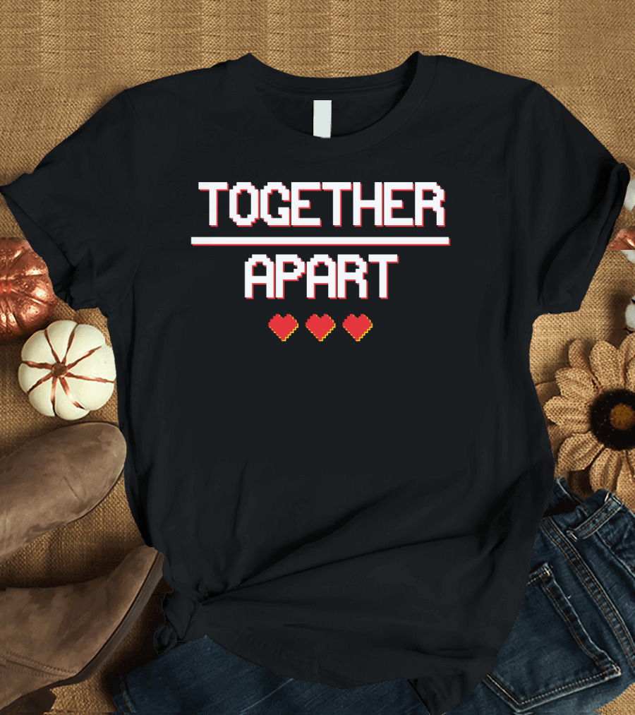TOGETHER APART Pixel Hearts T-Shirt