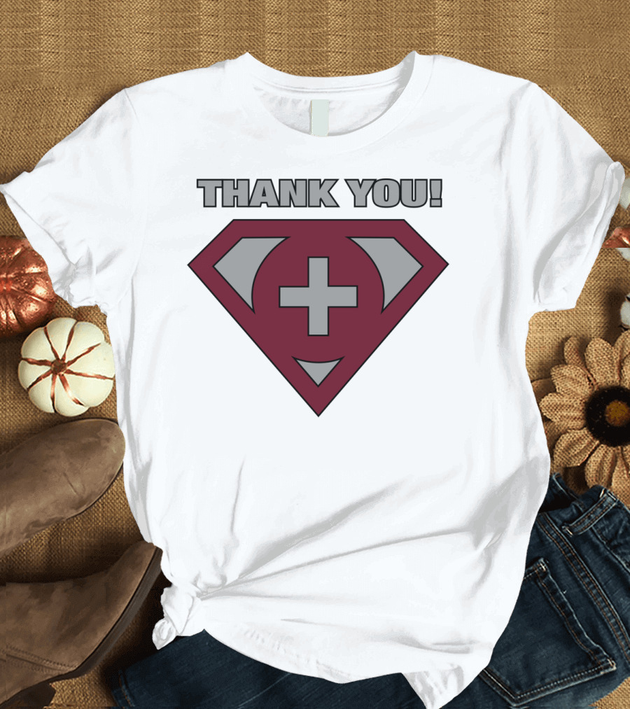 Thank You Superhero Symbol Plus Sign T-Shirt