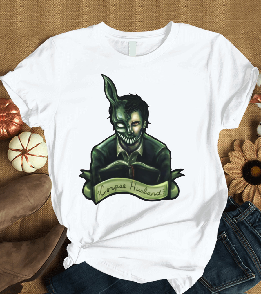 Corpse Husband Half-Mask Grim Monocle Banner T-Shirt