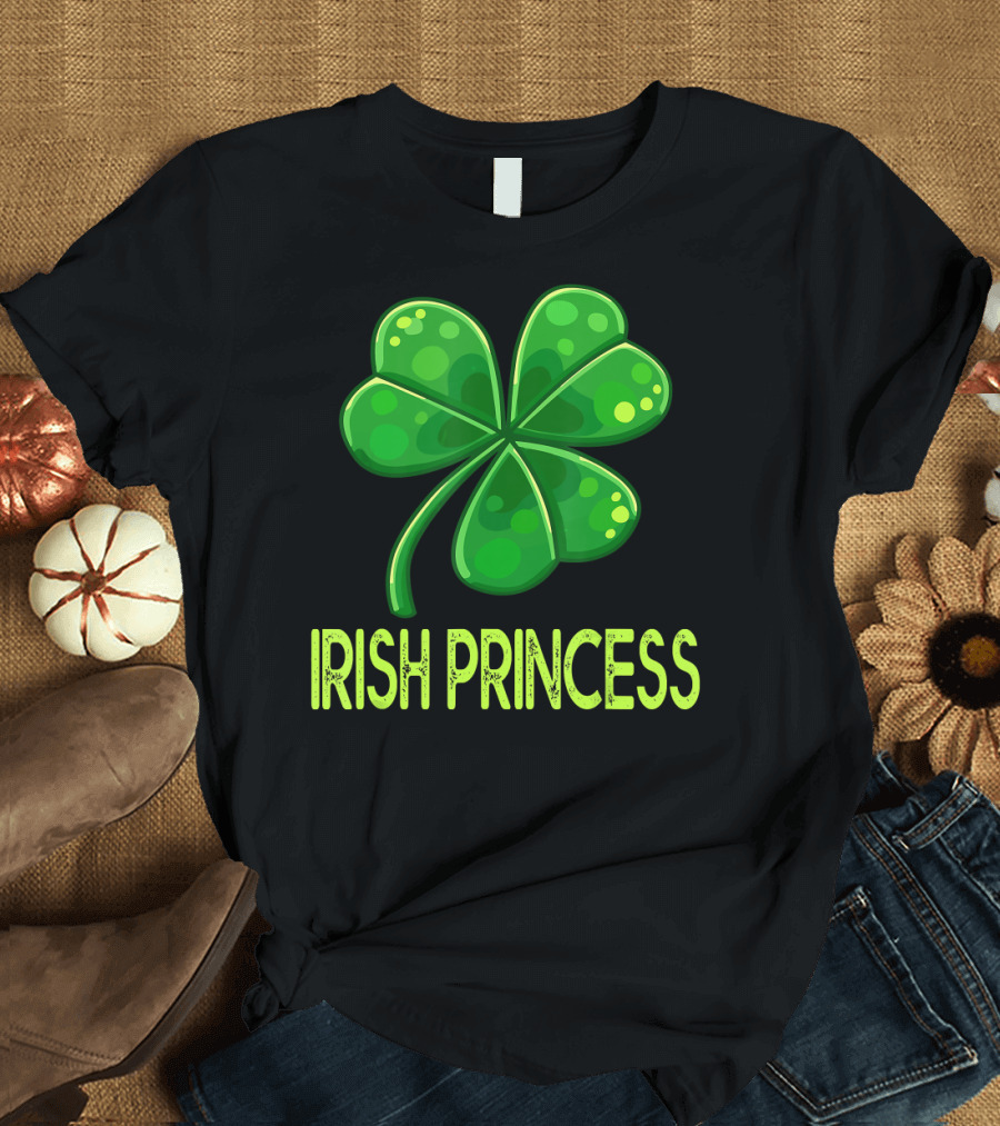 Irish Princess Shamrock Four Leaf Clover T-Shirt