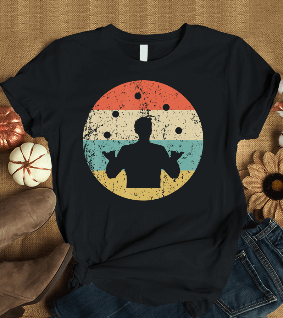 Juggling Vintage Retro Circle Silhouette Juggler T-Shirt