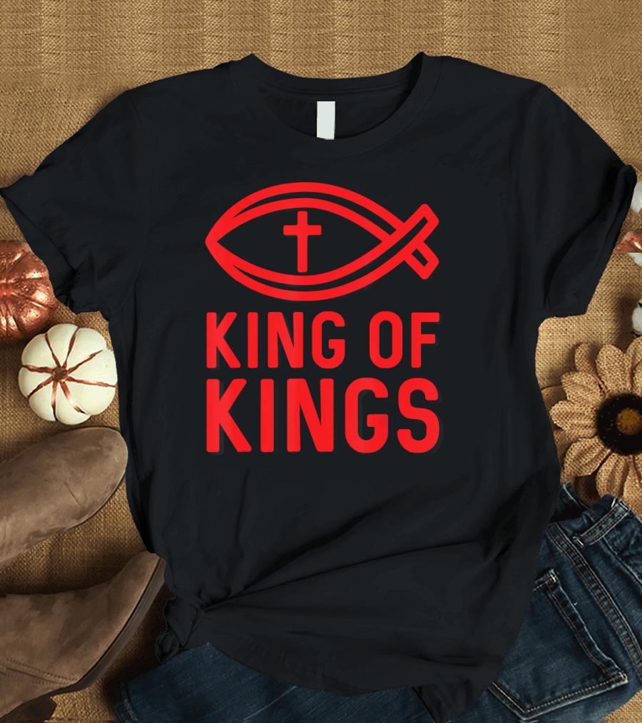 King of Kings Jesus Fish Christian Cross T-Shirt