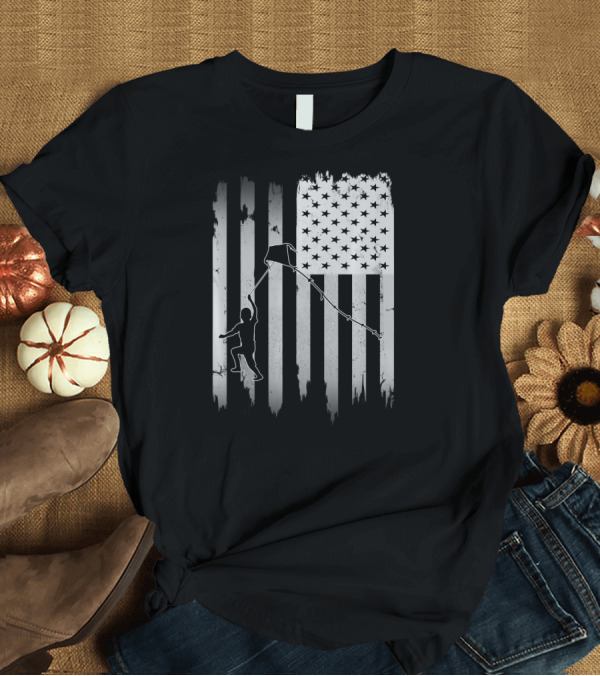 T-Shirt: Kite Flying USA American Flag Independence Day T-Shirt Kite Flying USA American Flag Independence Day T-Shirt