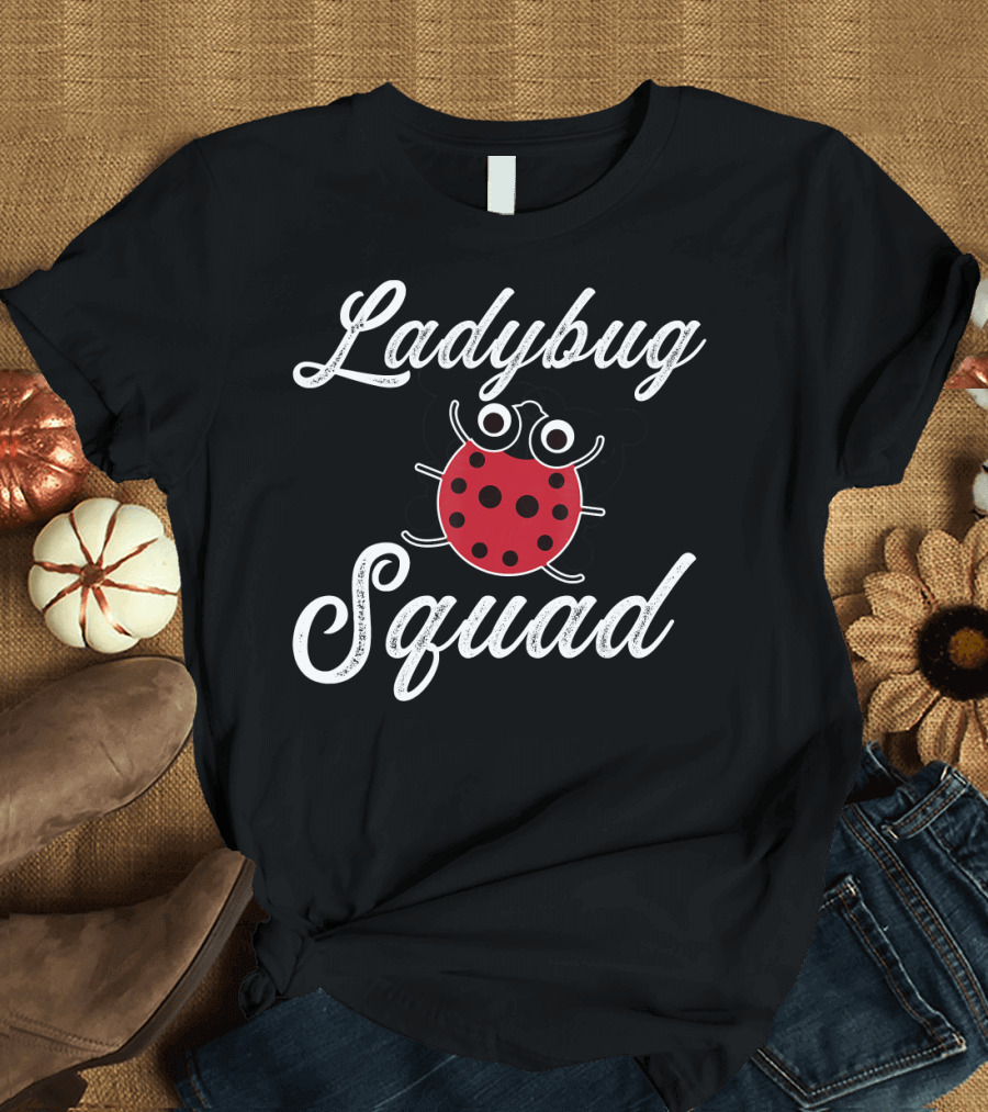 Ladybug Squad Cute Bug Drawing Funny Ladybug Lover T-Shirt