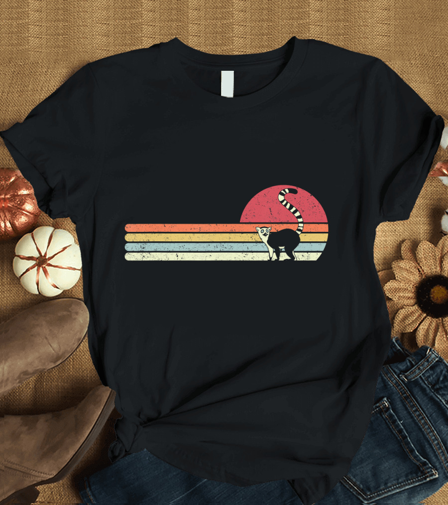 Lemur Vintage Sunset Stripe T-Shirt
