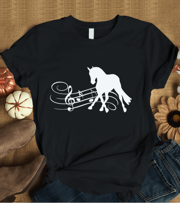 T-Shirt: Dressage Horse Musical Notes Elegance Movement T-Shirt Dressage Horse Musical Notes Elegance Movement T-Shirt