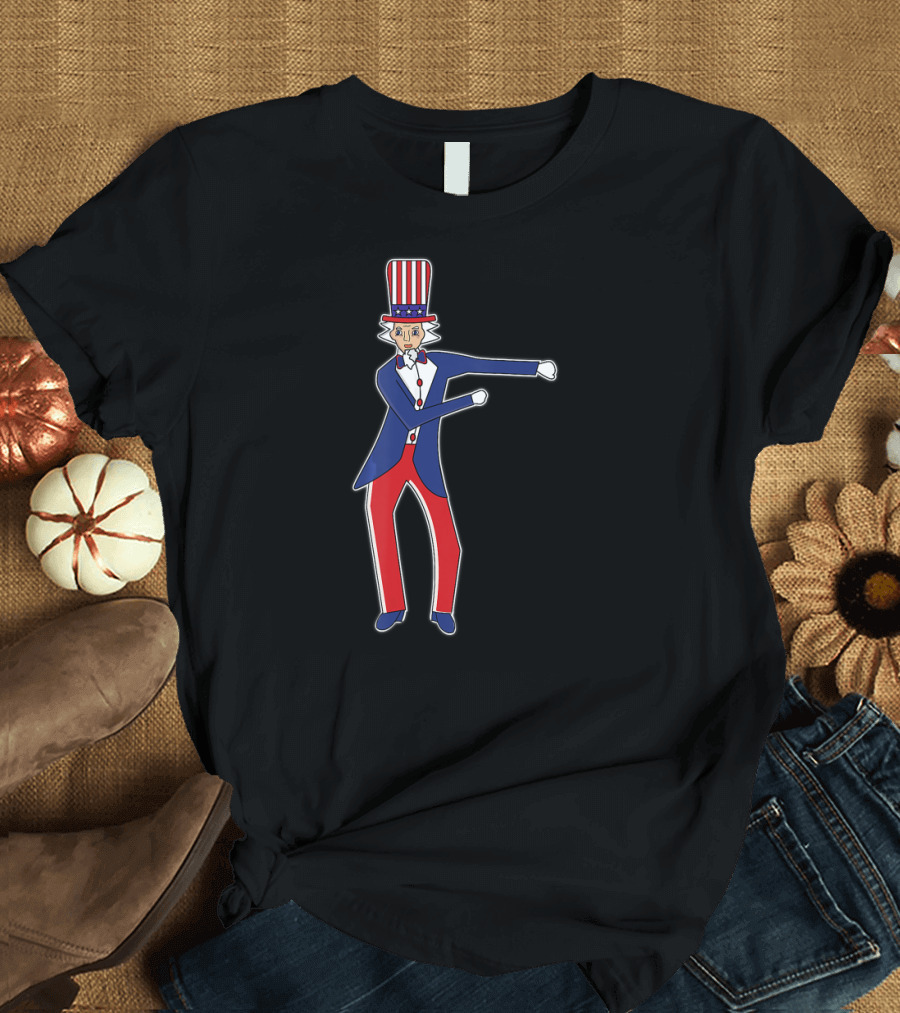 Uncle Sam Floss Dance Patriotic Red Blue T-Shirt