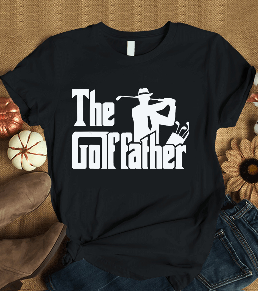 The Golffather Golf Father Funny Golfing Swing Mafia Style Golf Clubs T-Shirt