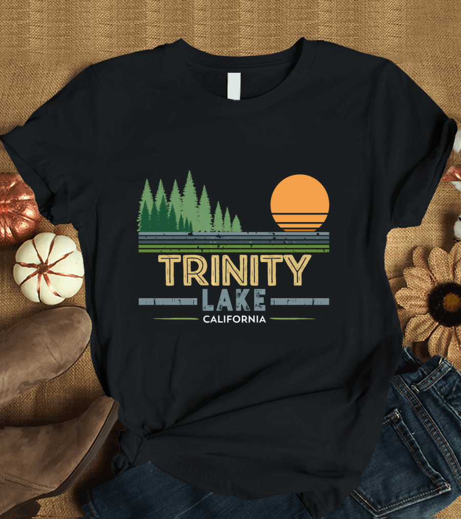 Trinity Lake California Sunset Pine Trees T-Shirt